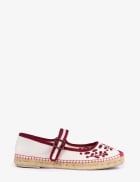 Flora Broderie Espadrille in Ivory/Red