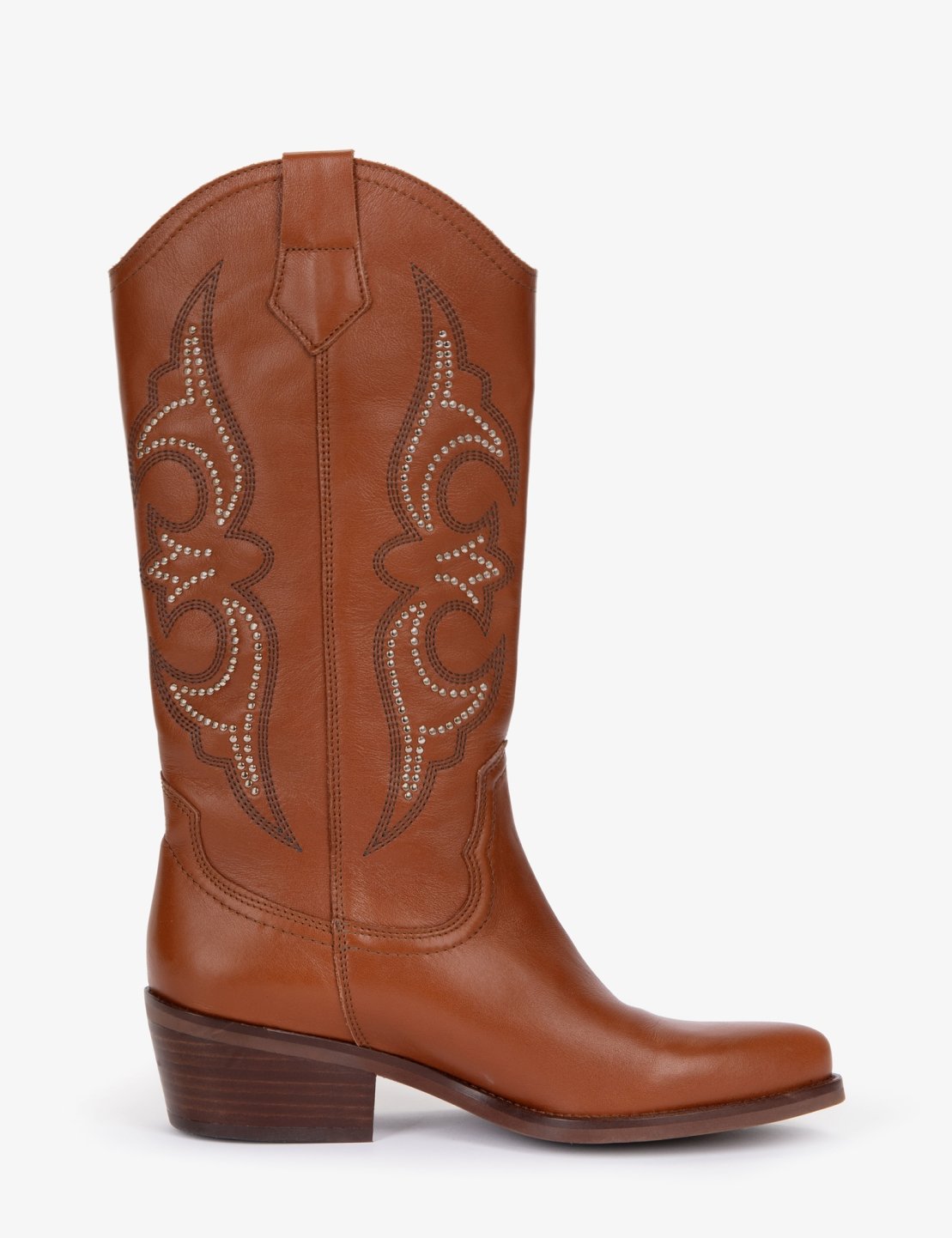 Silvestre Stud Cowboy Boot in Cognac Women s Boots Penelope Chilvers